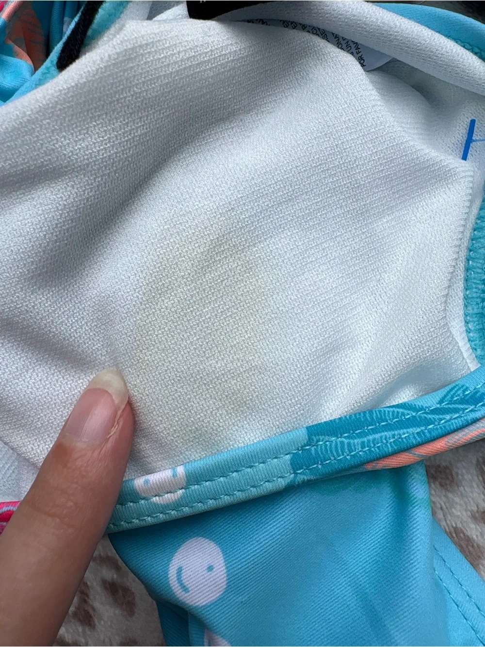 NWOT Hurley Size 12 Months Girls Blue Seashell Ruffle One Piece Swimsuit UPF 50+
